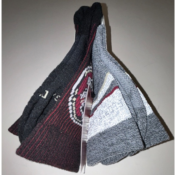 Nike Florida State Seminoles Crew Socks 2 Pair Men 8-12 W 10-13 Black Gray Logo - Picture 7 of 12